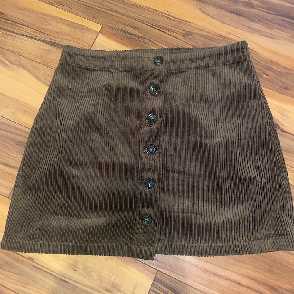 Brown button up skirt